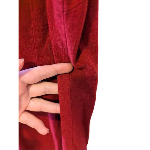 Vintage 90s Reitmans Linen Blend Shift Dress Red Long Sleeveless Classic Size 15 - Picture 12 of 12